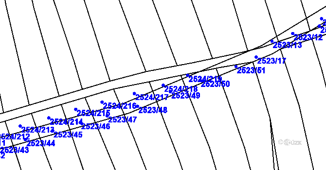 Parcela st. 2524/218 v KÚ Bučovice, Katastrální mapa