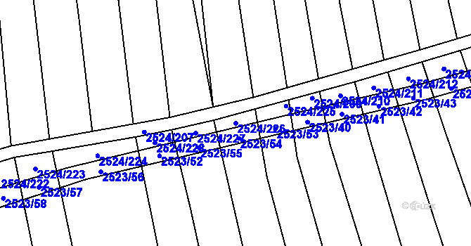 Parcela st. 2524/226 v KÚ Bučovice, Katastrální mapa