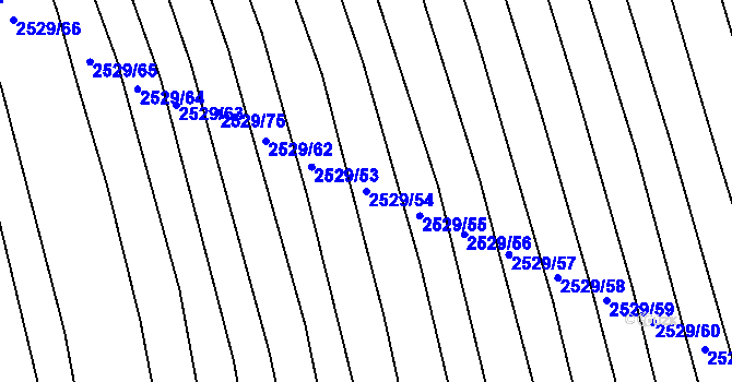 Parcela st. 2529/54 v KÚ Bučovice, Katastrální mapa