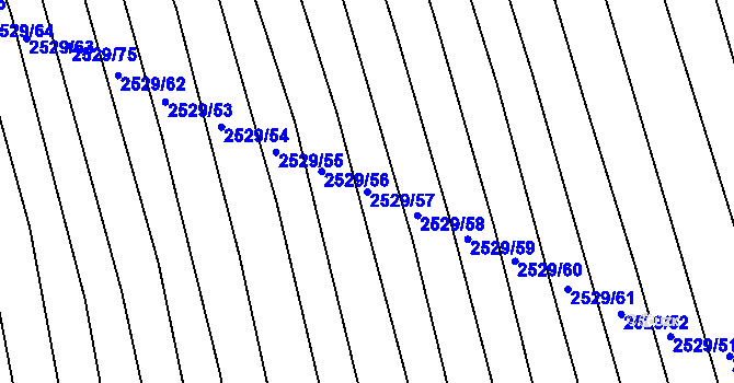 Parcela st. 2529/57 v KÚ Bučovice, Katastrální mapa