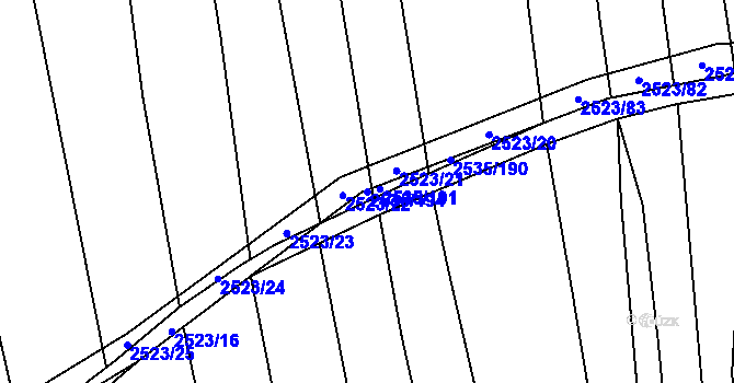 Parcela st. 2535/194 v KÚ Bučovice, Katastrální mapa