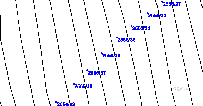 Parcela st. 2556/36 v KÚ Bučovice, Katastrální mapa
