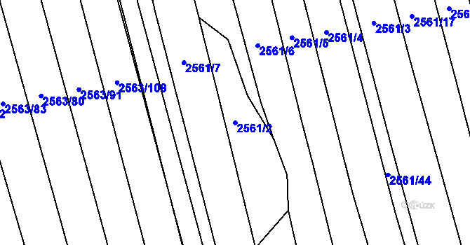 Parcela st. 2561/2 v KÚ Bučovice, Katastrální mapa
