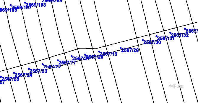 Parcela st. 2567/19 v KÚ Bučovice, Katastrální mapa
