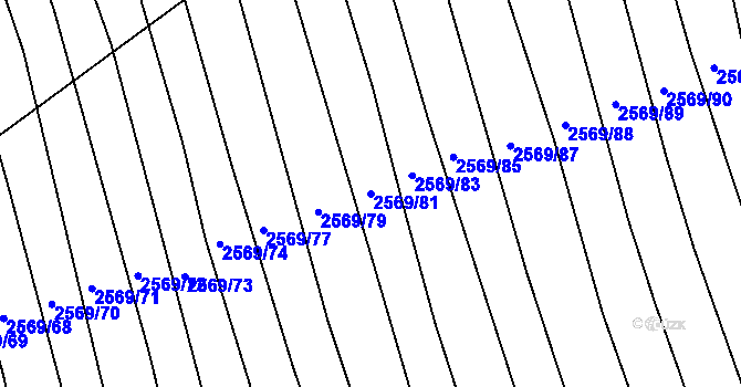 Parcela st. 2569/81 v KÚ Bučovice, Katastrální mapa
