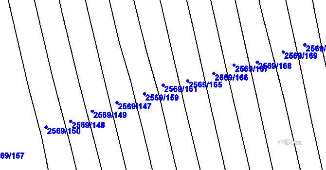 Parcela st. 2569/161 v KÚ Bučovice, Katastrální mapa
