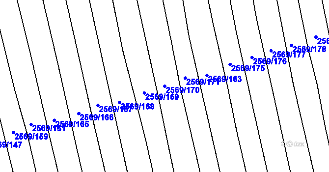 Parcela st. 2569/170 v KÚ Bučovice, Katastrální mapa