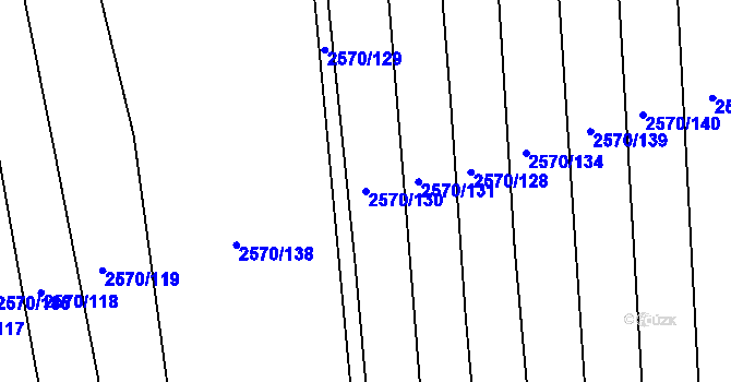 Parcela st. 2570/130 v KÚ Bučovice, Katastrální mapa