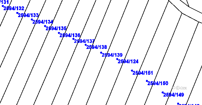Parcela st. 2594/139 v KÚ Bučovice, Katastrální mapa