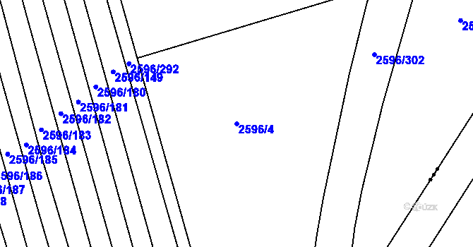 Parcela st. 2596/4 v KÚ Bučovice, Katastrální mapa