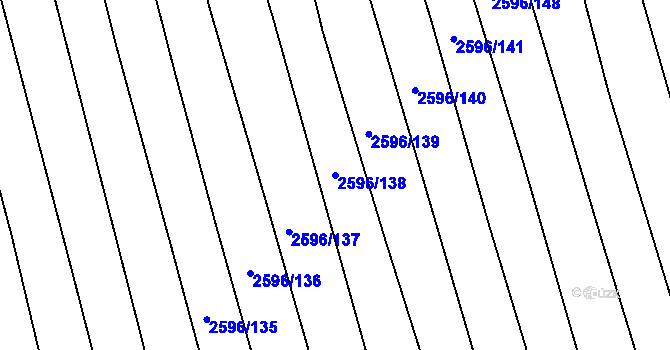 Parcela st. 2596/138 v KÚ Bučovice, Katastrální mapa