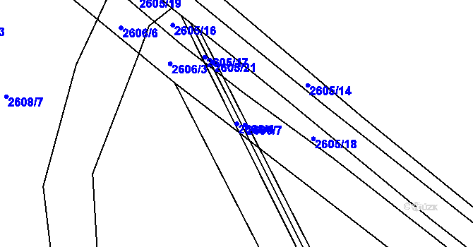 Parcela st. 2606/4 v KÚ Bučovice, Katastrální mapa