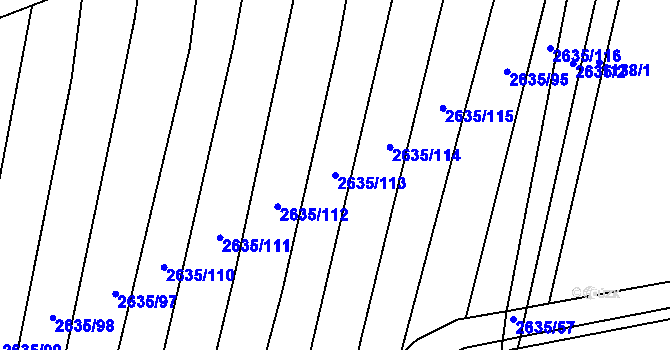 Parcela st. 2635/113 v KÚ Bučovice, Katastrální mapa