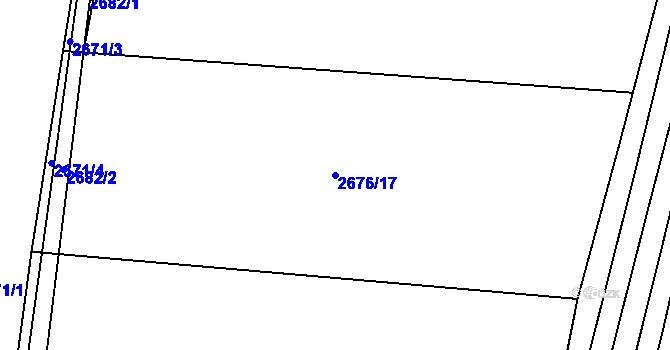 Parcela st. 2676/17 v KÚ Bučovice, Katastrální mapa