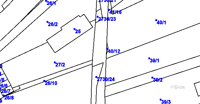 Parcela st. 2730/22 v KÚ Bučovice, Katastrální mapa
