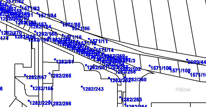 Parcela st. 1282/259 v KÚ Bučovice, Katastrální mapa