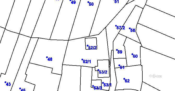 Parcela st. 52/2 v KÚ Vícemilice, Katastrální mapa