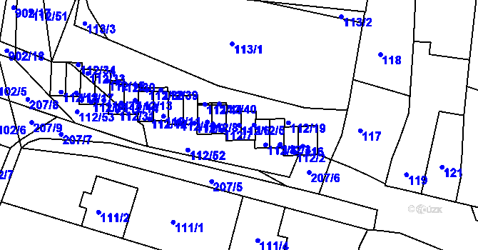 Parcela st. 112/6 v KÚ Vícemilice, Katastrální mapa