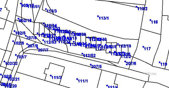 Parcela st. 112/9 v KÚ Vícemilice, Katastrální mapa