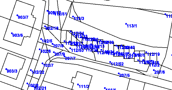 Parcela st. 112/14 v KÚ Vícemilice, Katastrální mapa
