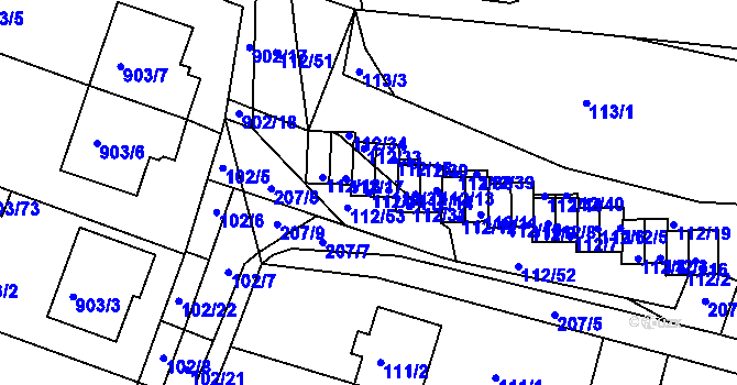 Parcela st. 112/16 v KÚ Vícemilice, Katastrální mapa