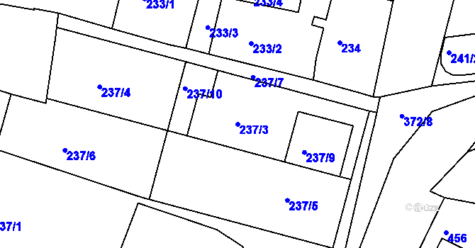 Parcela st. 237/3 v KÚ Vícemilice, Katastrální mapa