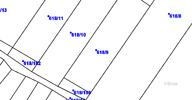 Parcela st. 618/9 v KÚ Vícemilice, Katastrální mapa