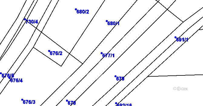 Parcela st. 677/1 v KÚ Vícemilice, Katastrální mapa
