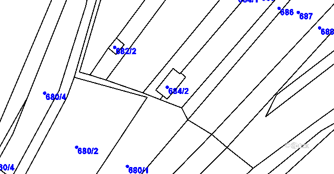 Parcela st. 684/2 v KÚ Vícemilice, Katastrální mapa