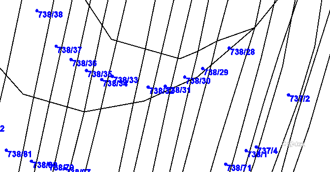 Parcela st. 738/31 v KÚ Vícemilice, Katastrální mapa