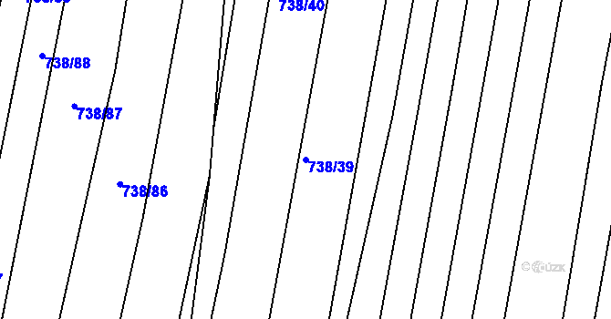 Parcela st. 738/39 v KÚ Vícemilice, Katastrální mapa