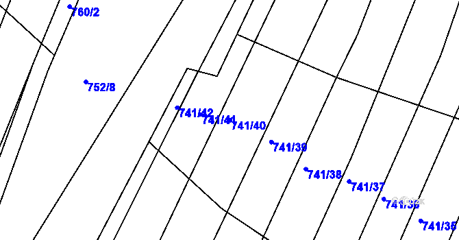 Parcela st. 741/40 v KÚ Vícemilice, Katastrální mapa
