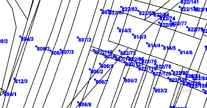 Parcela st. 822/6 v KÚ Vícemilice, Katastrální mapa