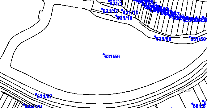 Parcela st. 631/56 v KÚ Vícemilice, Katastrální mapa