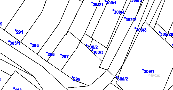 Parcela st. 300/2 v KÚ Vícemilice, Katastrální mapa