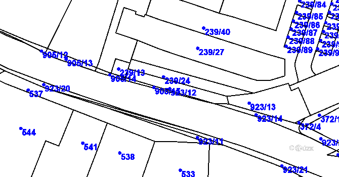 Parcela st. 923/12 v KÚ Vícemilice, Katastrální mapa