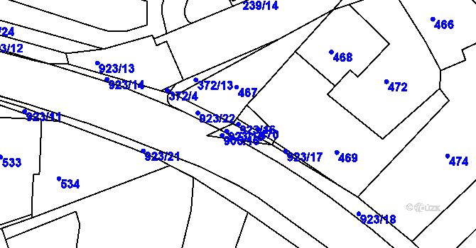 Parcela st. 923/16 v KÚ Vícemilice, Katastrální mapa
