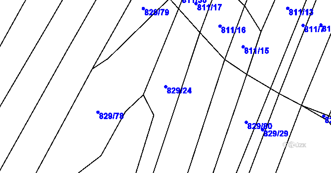 Parcela st. 829/24 v KÚ Vícemilice, Katastrální mapa