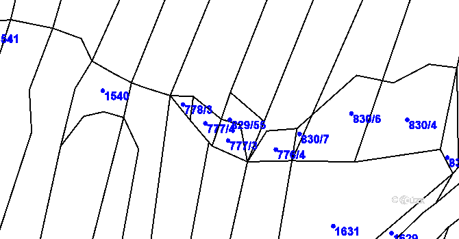 Parcela st. 829/55 v KÚ Vícemilice, Katastrální mapa