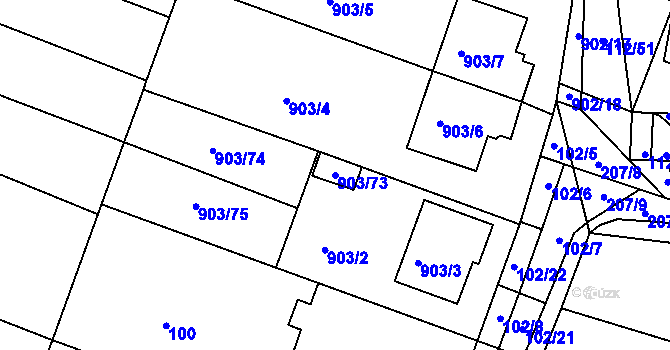 Parcela st. 903/73 v KÚ Vícemilice, Katastrální mapa