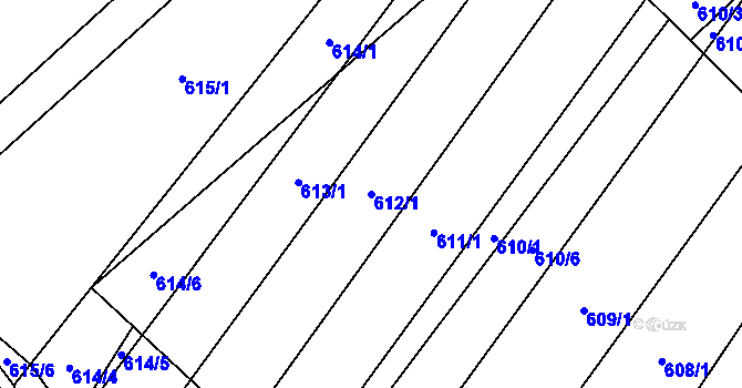 Parcela st. 612/1 v KÚ Vícemilice, Katastrální mapa