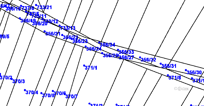 Parcela st. 356/25 v KÚ Vícemilice, Katastrální mapa
