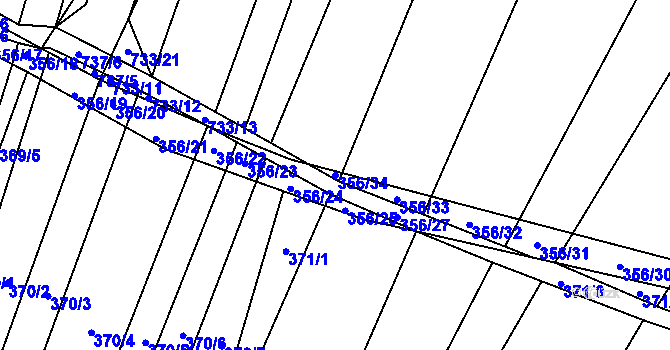 Parcela st. 356/34 v KÚ Vícemilice, Katastrální mapa