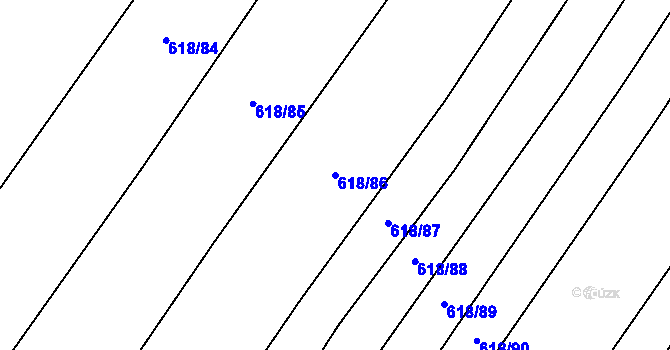 Parcela st. 618/86 v KÚ Vícemilice, Katastrální mapa