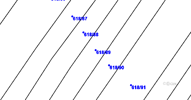 Parcela st. 618/89 v KÚ Vícemilice, Katastrální mapa