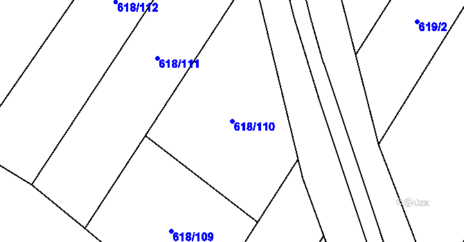 Parcela st. 618/110 v KÚ Vícemilice, Katastrální mapa