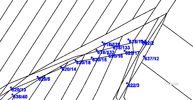 Parcela st. 618/132 v KÚ Vícemilice, Katastrální mapa