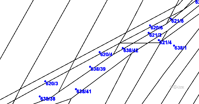 Parcela st. 620/4 v KÚ Vícemilice, Katastrální mapa
