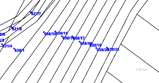 Parcela st. 638/18 v KÚ Vícemilice, Katastrální mapa