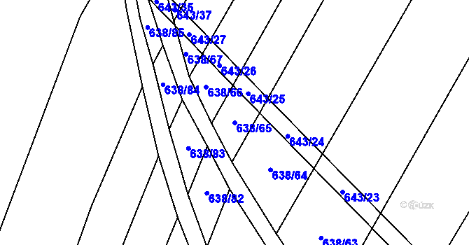 Parcela st. 638/65 v KÚ Vícemilice, Katastrální mapa
